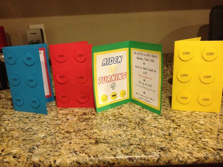 Lego party invitations