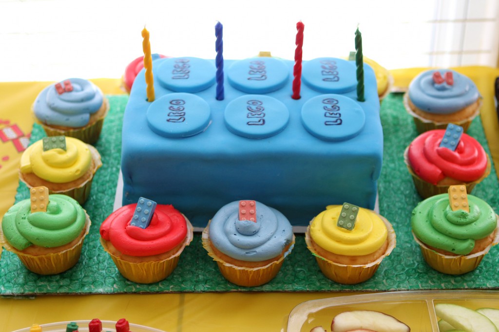 lego cake blue