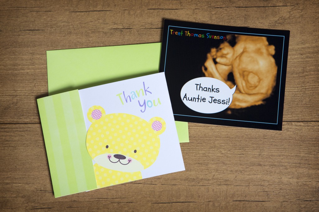 Baby shower thank you cards