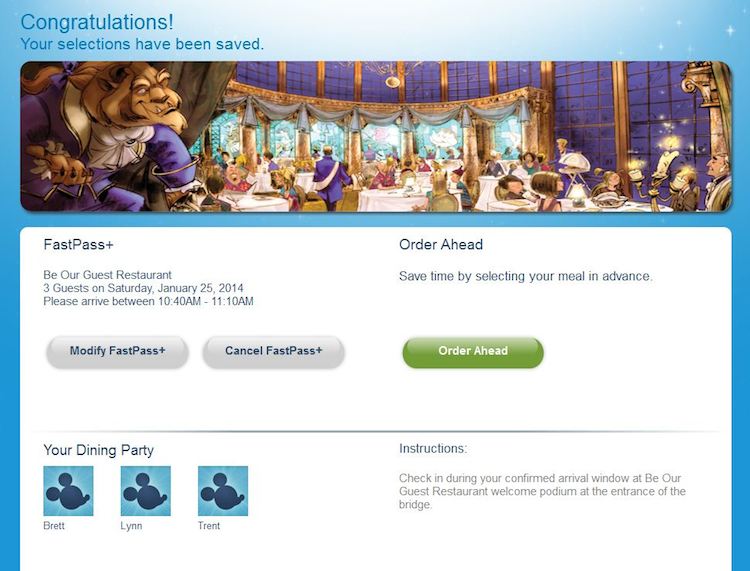 Be Our Guest Fastpass 2